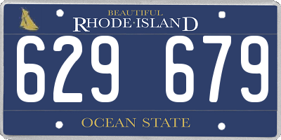 RI license plate 629679