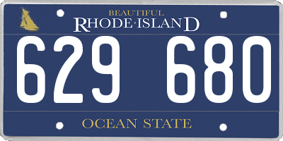 RI license plate 629680