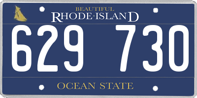 RI license plate 629730