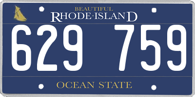 RI license plate 629759