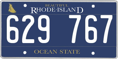 RI license plate 629767