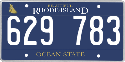 RI license plate 629783