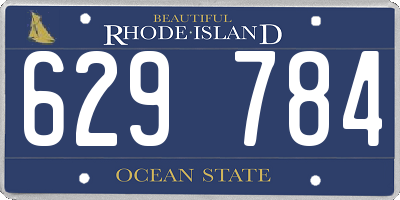 RI license plate 629784