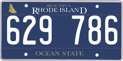 RI license plate 629786