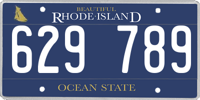 RI license plate 629789