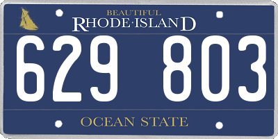 RI license plate 629803