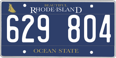 RI license plate 629804