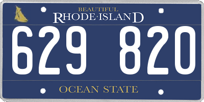 RI license plate 629820