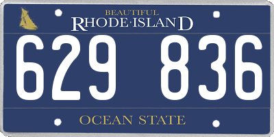 RI license plate 629836