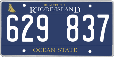 RI license plate 629837