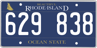 RI license plate 629838