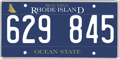 RI license plate 629845