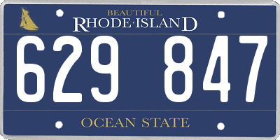 RI license plate 629847