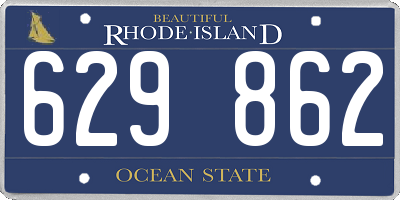 RI license plate 629862