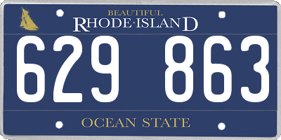 RI license plate 629863