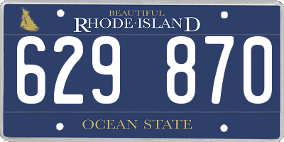 RI license plate 629870