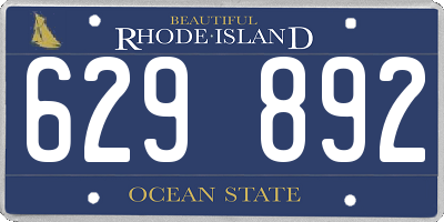 RI license plate 629892