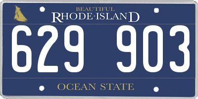 RI license plate 629903