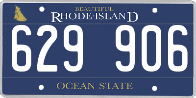 RI license plate 629906