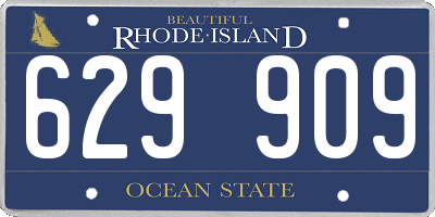 RI license plate 629909
