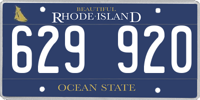 RI license plate 629920