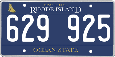 RI license plate 629925