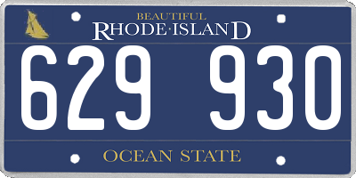 RI license plate 629930