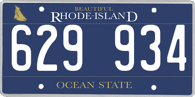 RI license plate 629934