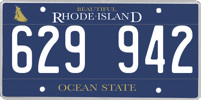 RI license plate 629942