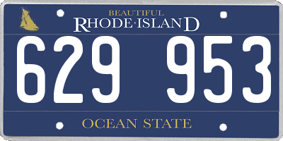 RI license plate 629953