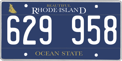 RI license plate 629958