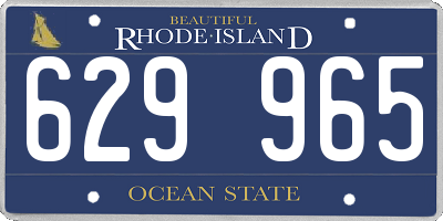 RI license plate 629965