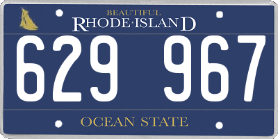 RI license plate 629967