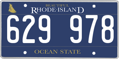 RI license plate 629978