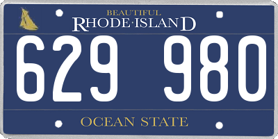 RI license plate 629980