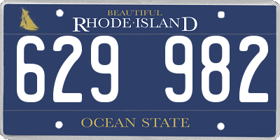 RI license plate 629982