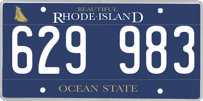 RI license plate 629983