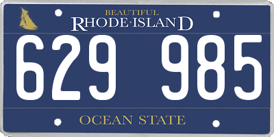 RI license plate 629985
