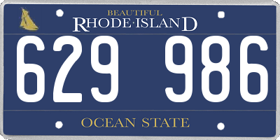RI license plate 629986