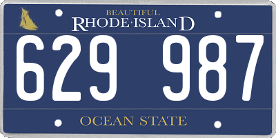 RI license plate 629987