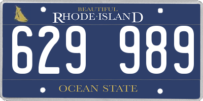 RI license plate 629989