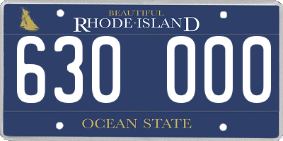RI license plate 630000