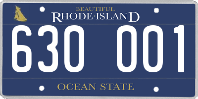 RI license plate 630001