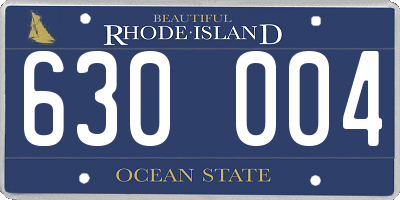 RI license plate 630004
