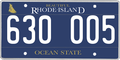 RI license plate 630005