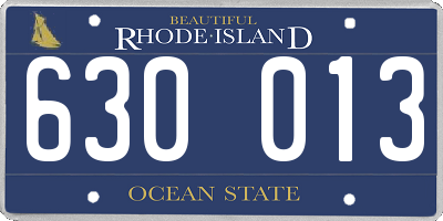 RI license plate 630013
