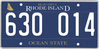 RI license plate 630014