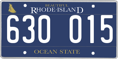 RI license plate 630015