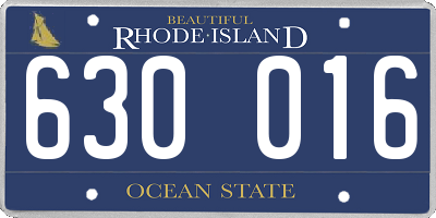 RI license plate 630016