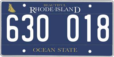 RI license plate 630018
